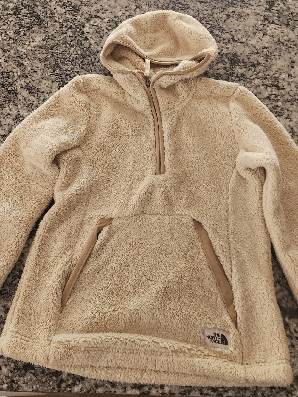 The North Face Women's Beige Sherpa Half-Zip Pullover Hoodie Fits Size S